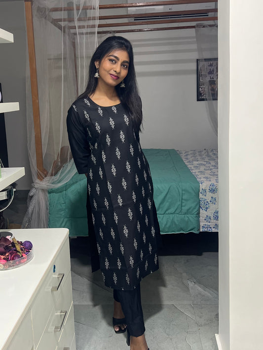 Black Printed Kurti