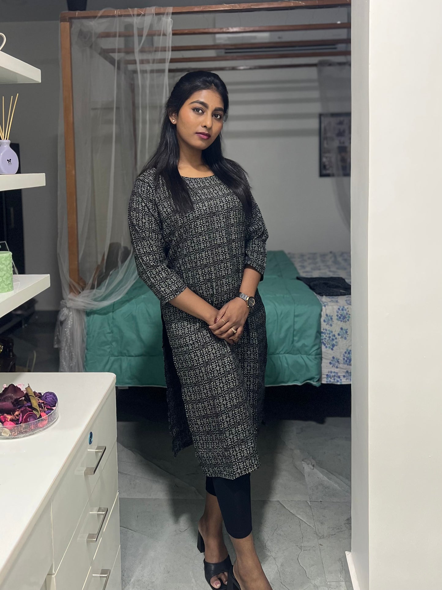 Black Printed Kurti