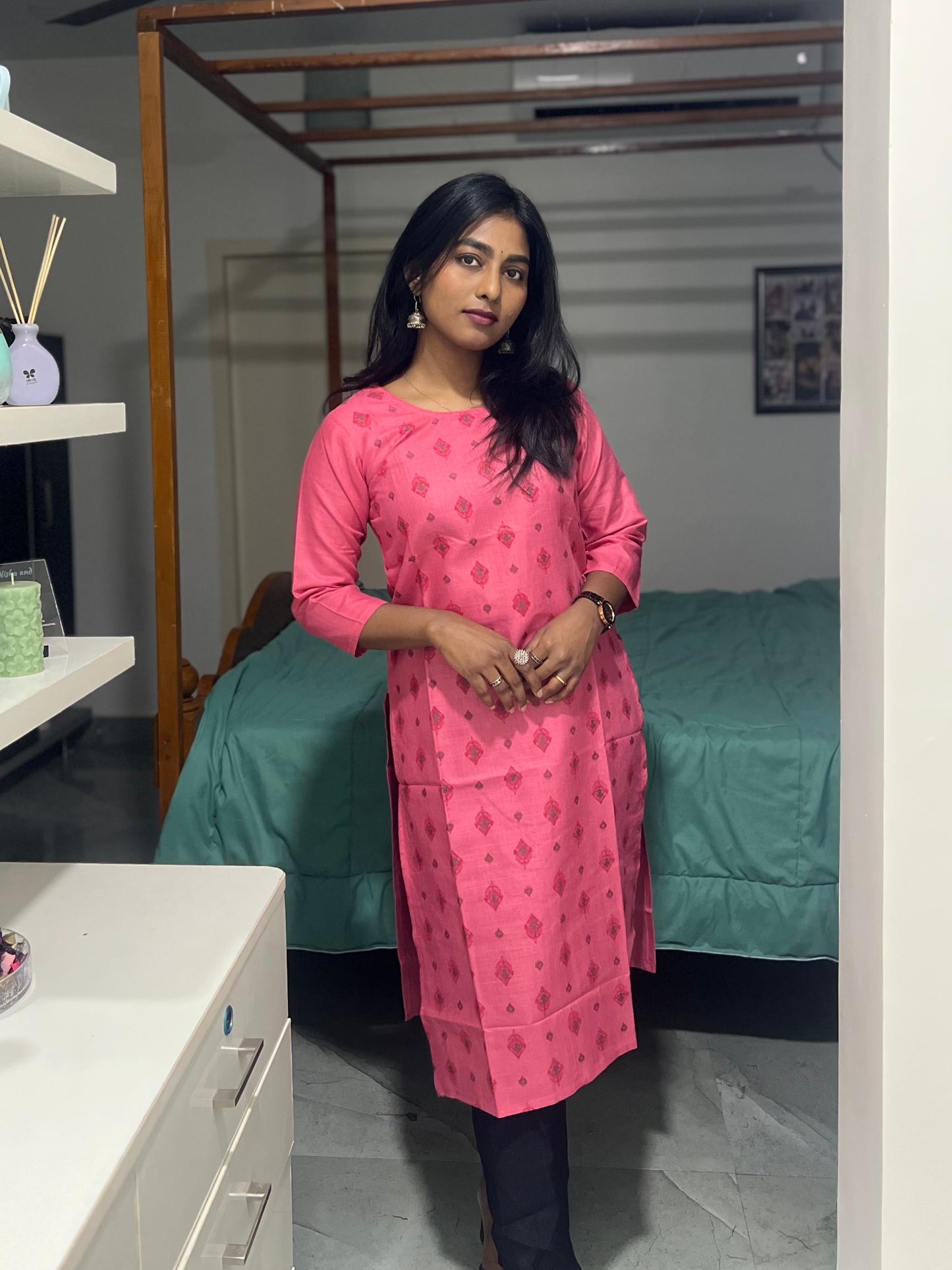 Pink Printed Kurti