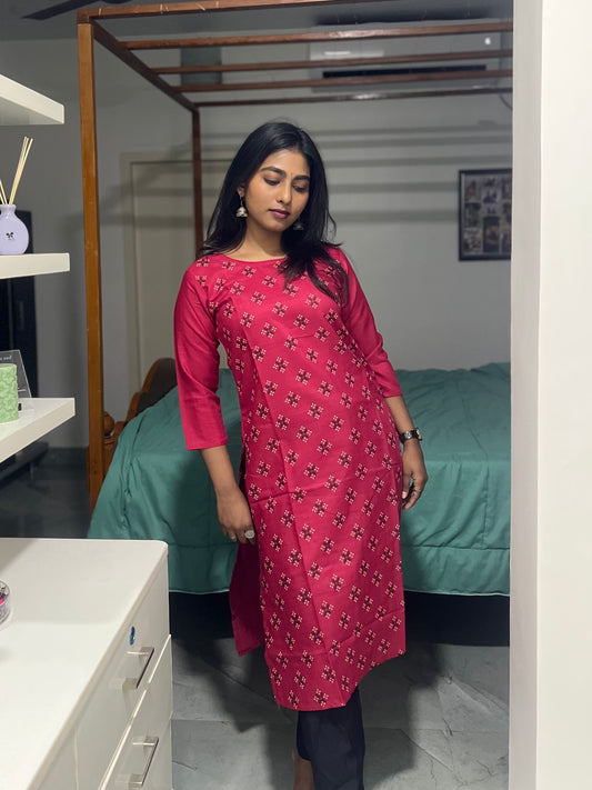 Red Printed Kurti