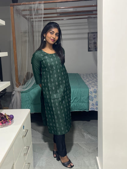 Green Printed Kurti