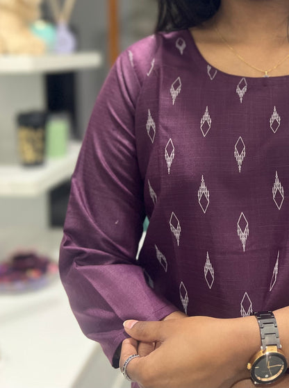 Purple Printed Kurti