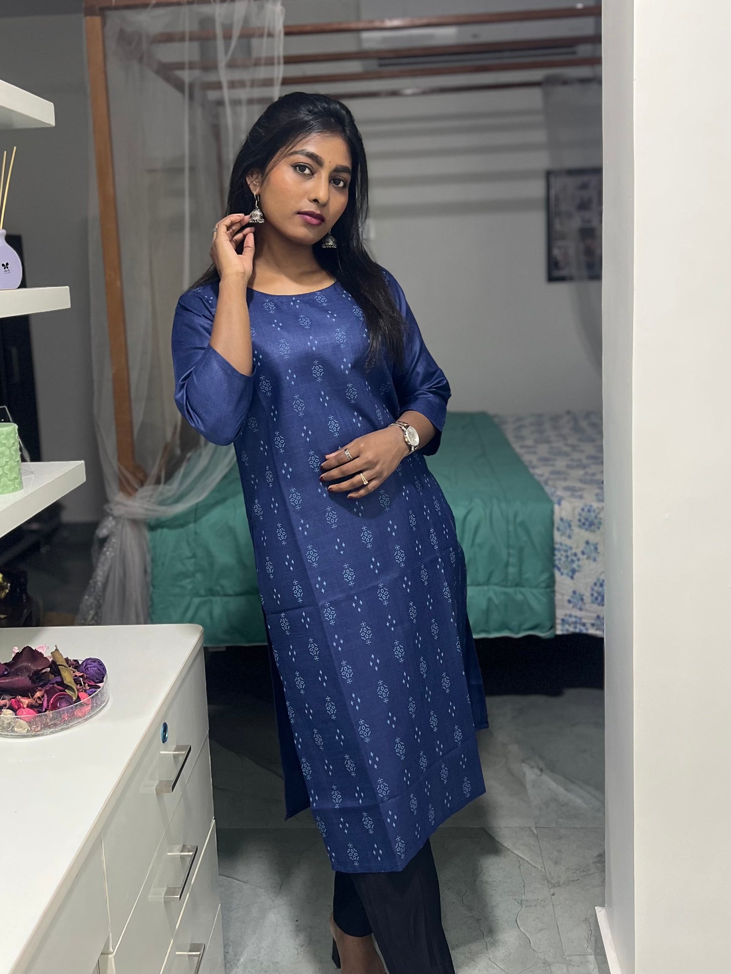 Blue Printed Kurti