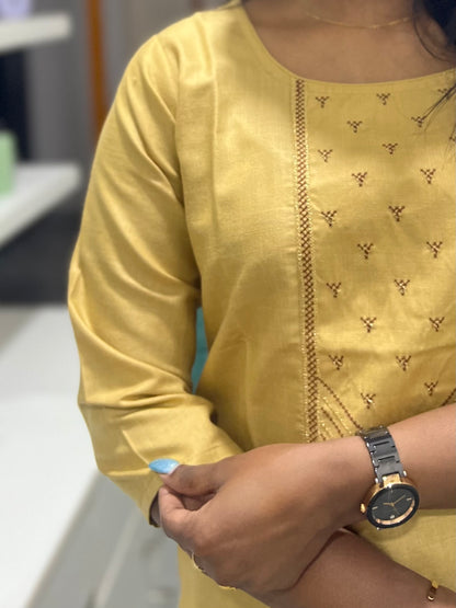 Yellow Embroidery Kurti