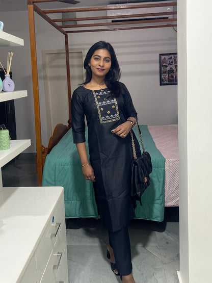 Black Embroidery Kurti