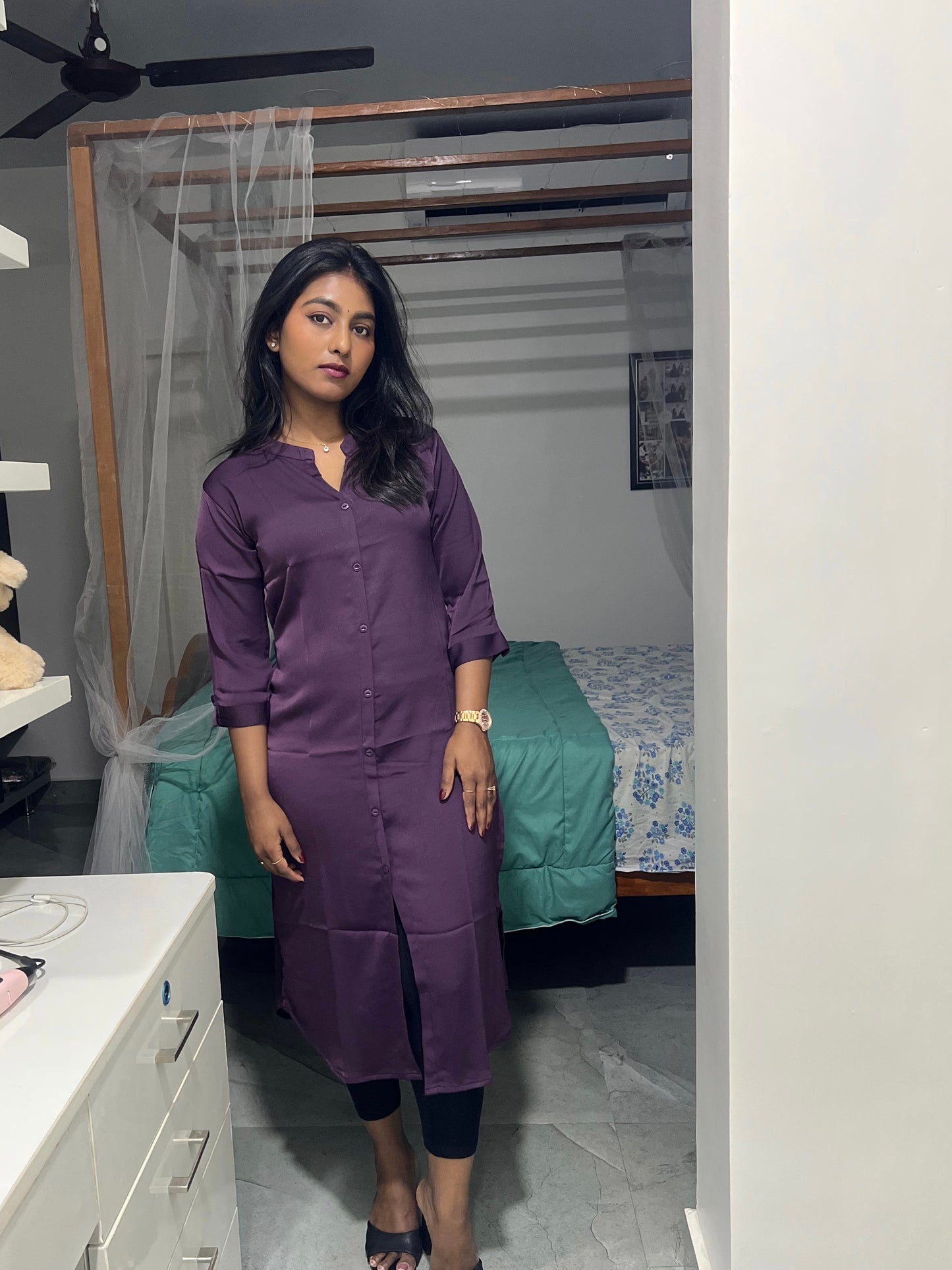 Purple Textured Kurti