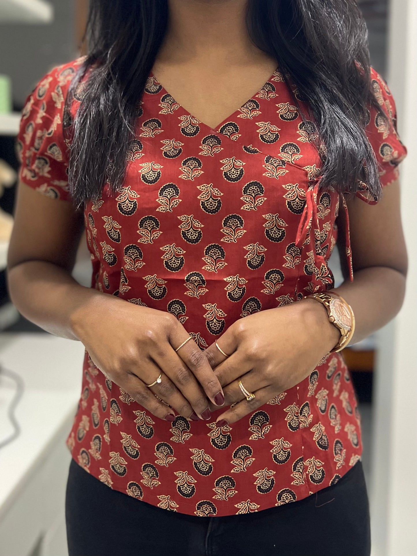 Printed Red Top