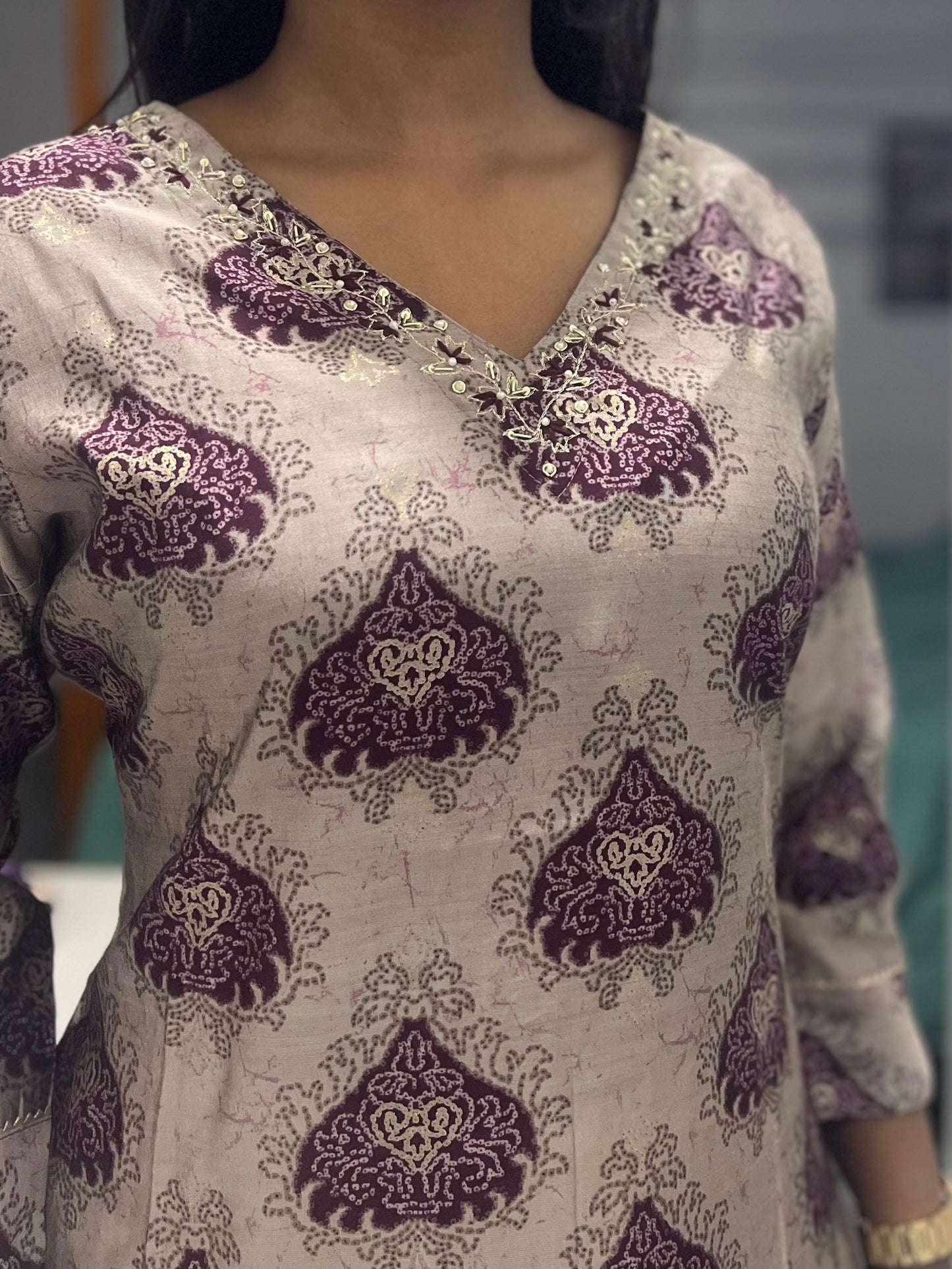 Grey Printed Kurti