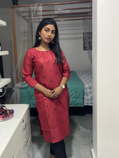 Red Printed Kurti