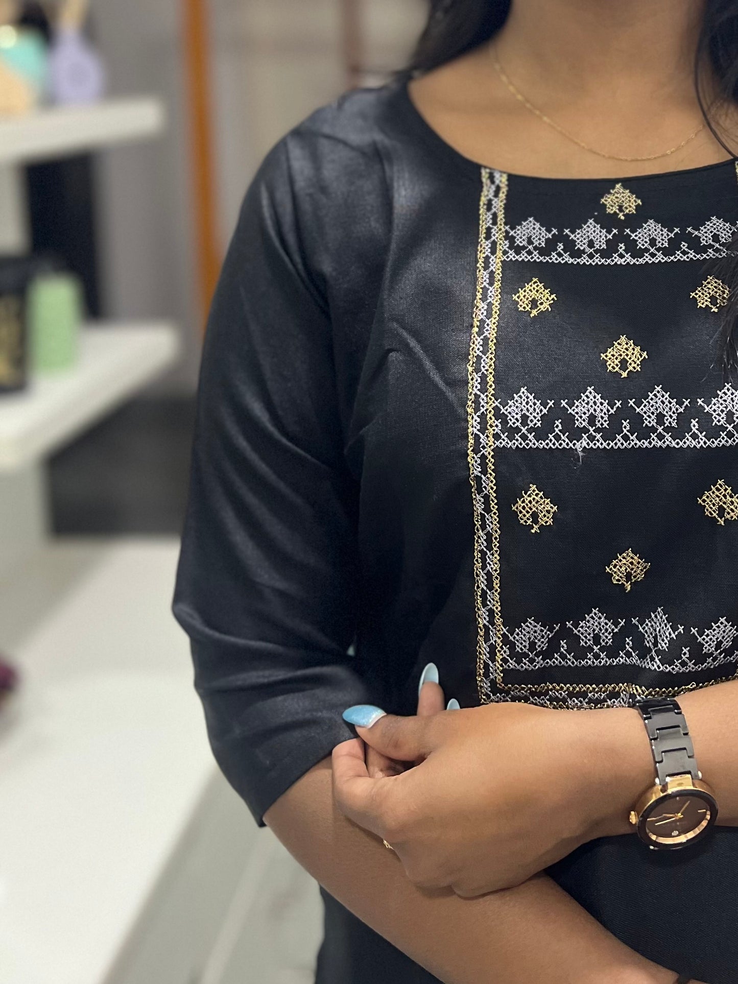 Black Embroidery Kurti