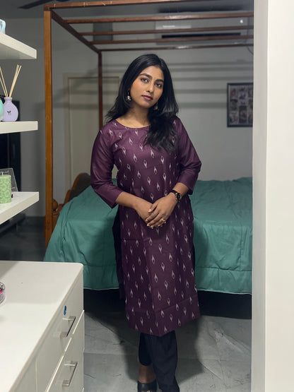 Purple Printed Kurti