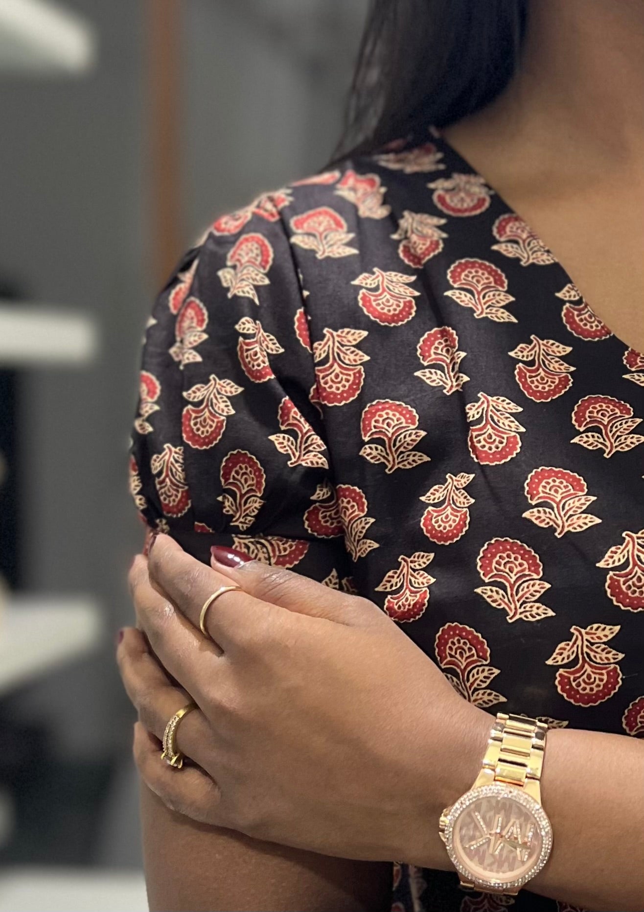 Printed Black Top