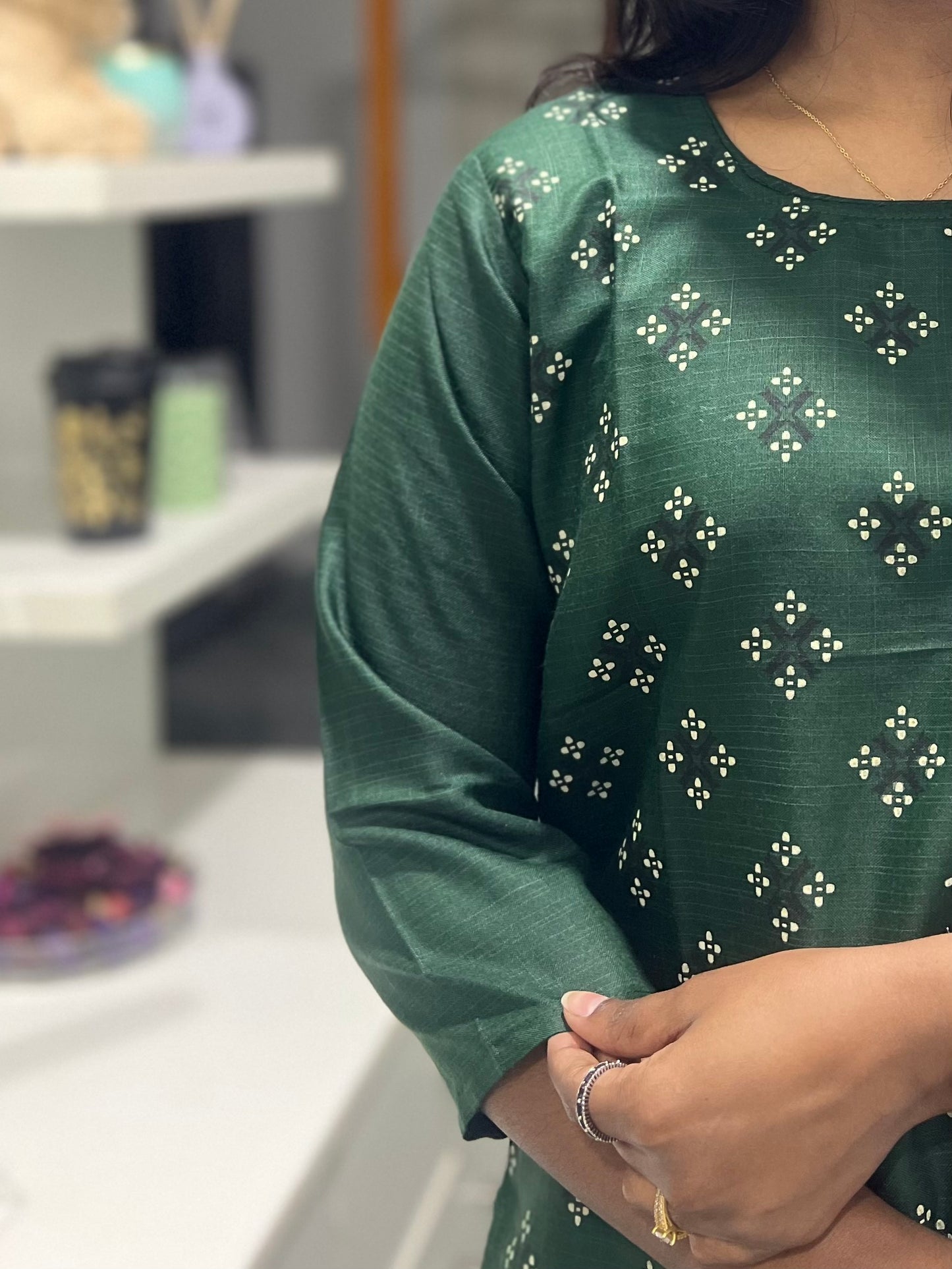 Green Printed Kurti