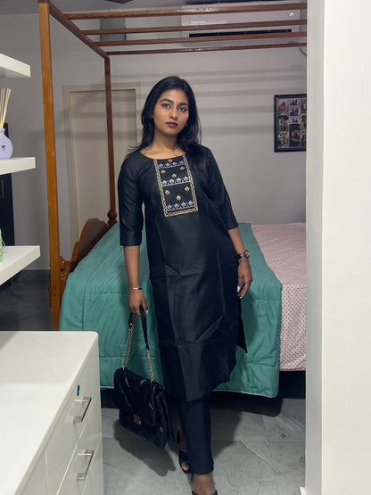 Black Embroidery Kurti