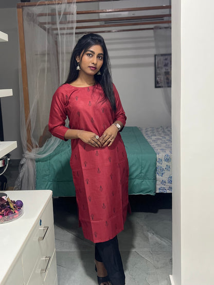 Red Printed Kurti