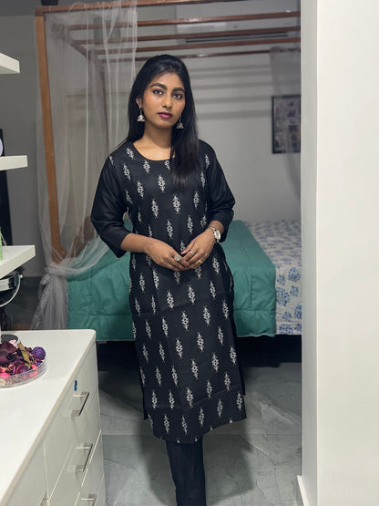 Black Printed Kurti