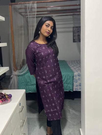 Purple Printed Kurti