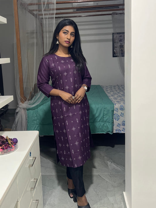 Purple Printed Kurti