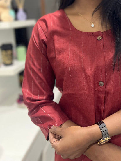 Dark Red Kurti Top