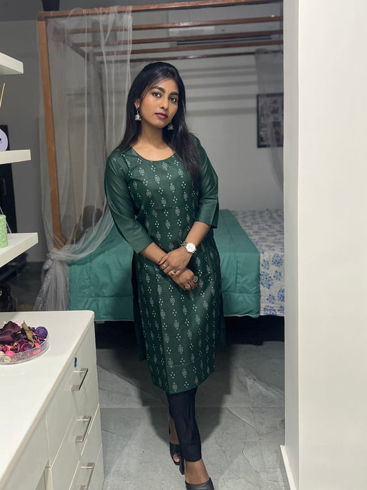 Green Printed Kurti